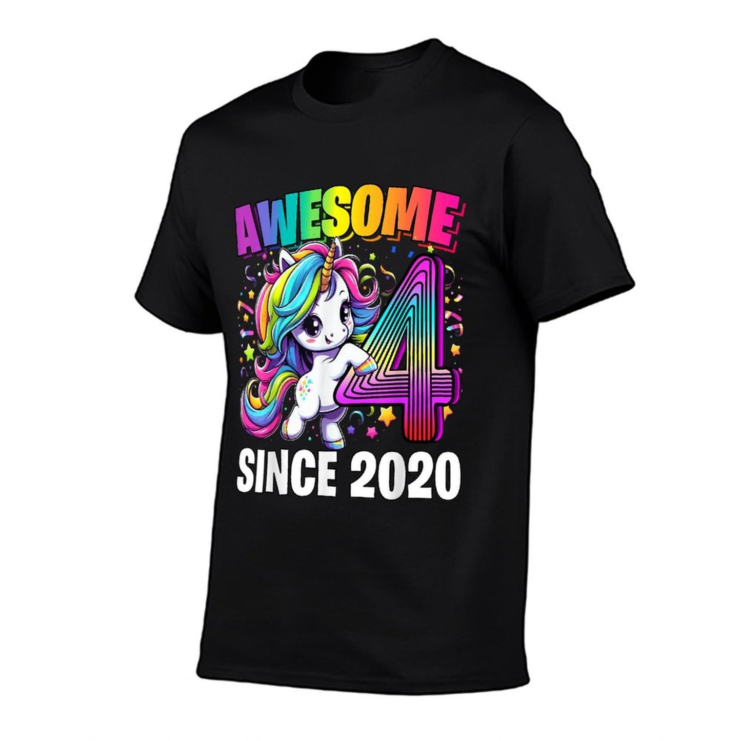 Unicorn 4th Birthday 4 Year Old Unicorn Party Girls Outfit Easy-care T-Shirt