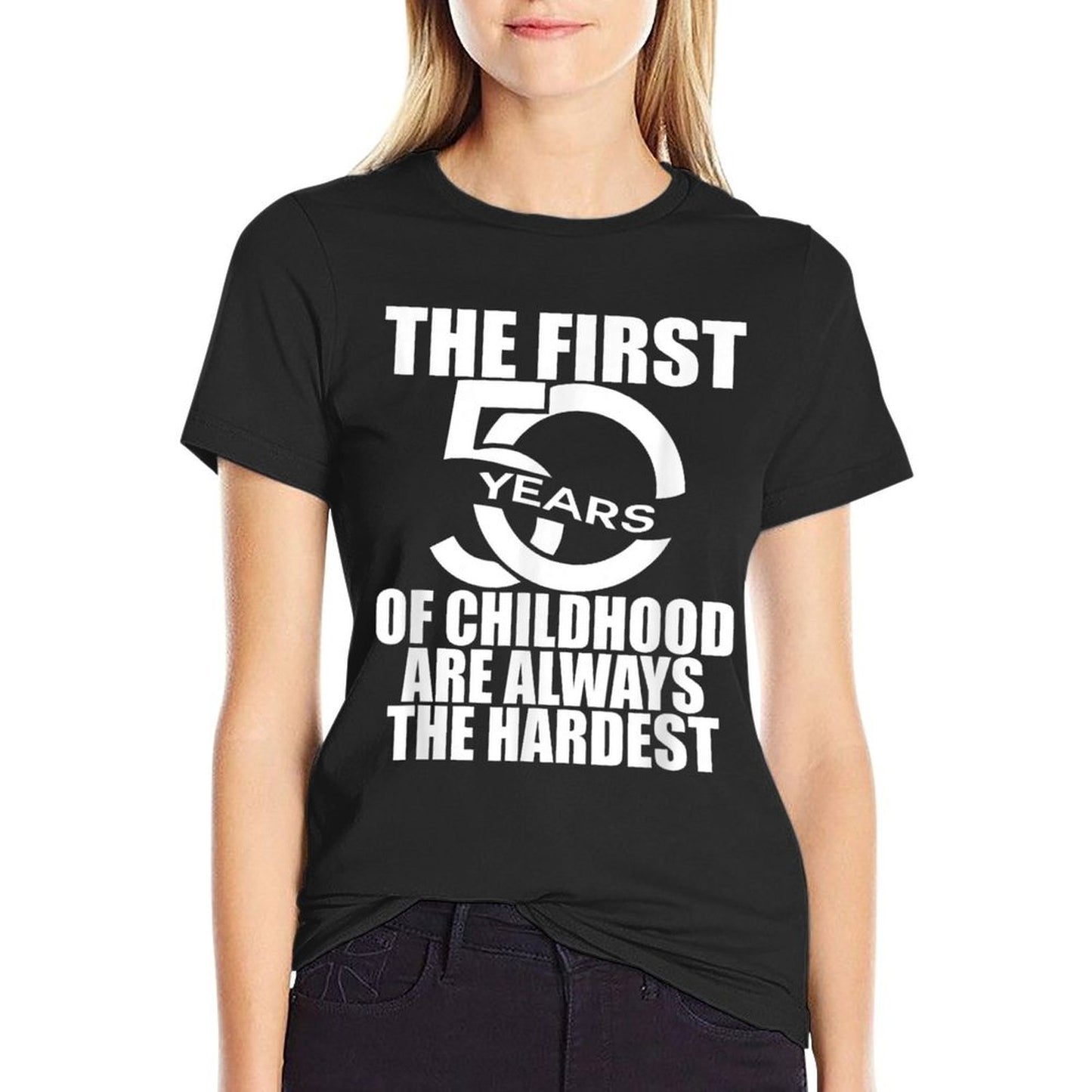 50th Birthday T-shirt Oversized Silhouette T-Shirt