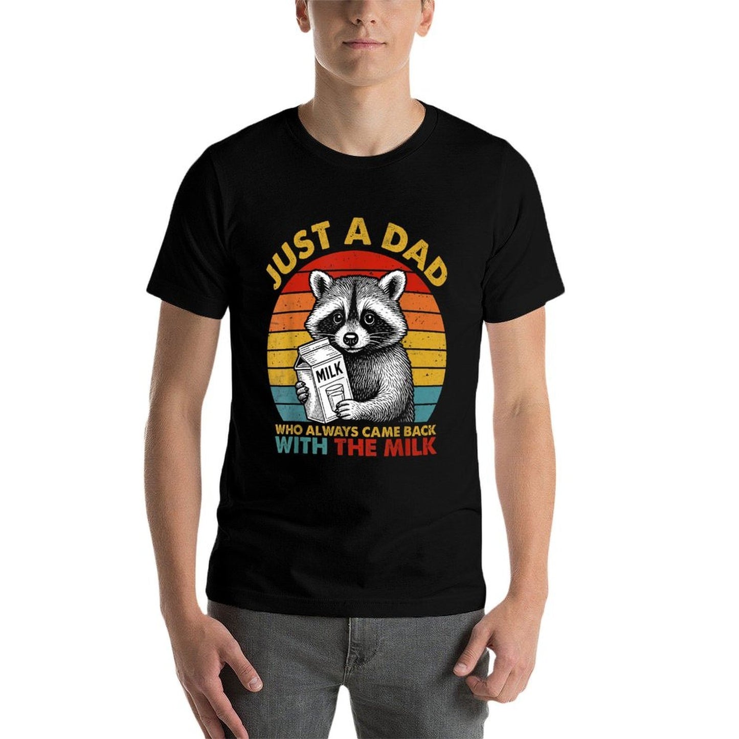 Just A Dad Who Always Came Back with The Milk Fathers Day Vintage-inspired T-Shirt