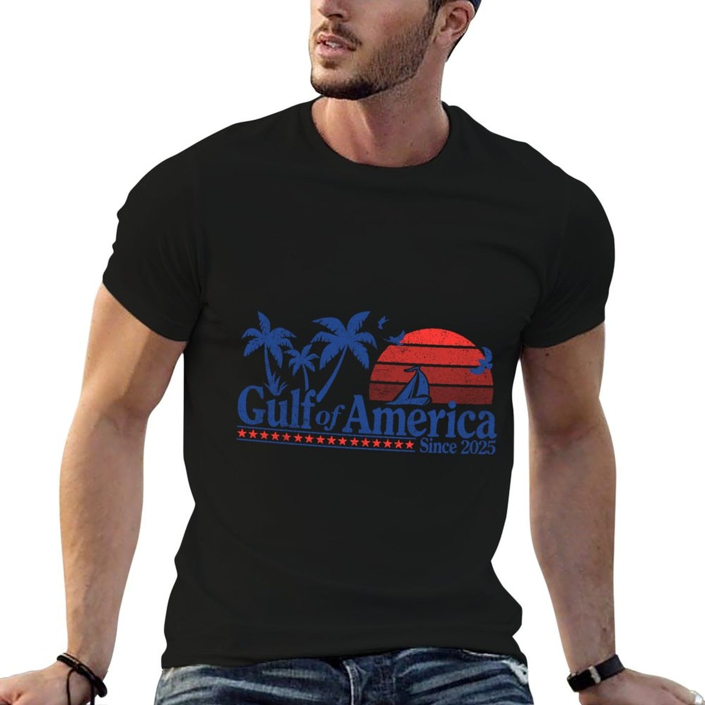 Gulf of US America Vintage 1970s Sweatshirt Versatile T-Shirt