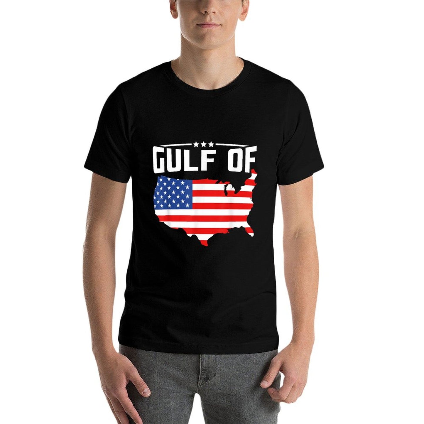 Gulf Of United States Of America Funny USA Flag Stretchy T-Shirt