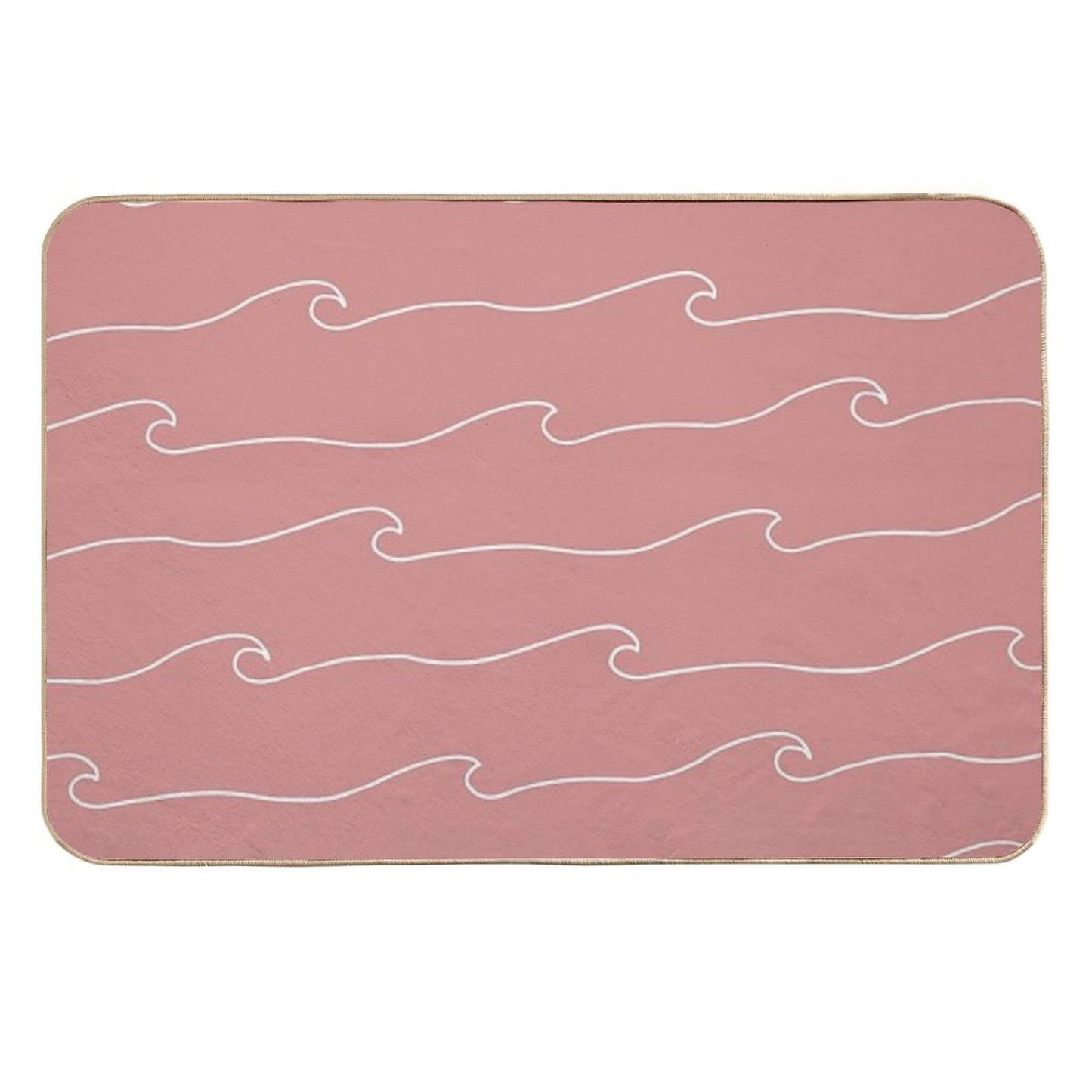 Waves & Lines - Pattern - Dusty Pink Long-Lasting Bath Mat