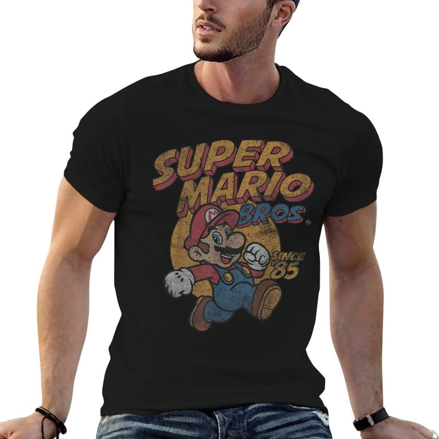 Super Mario Bros. Since '85 Vintage Poster High-quality Stitching T-Shirt