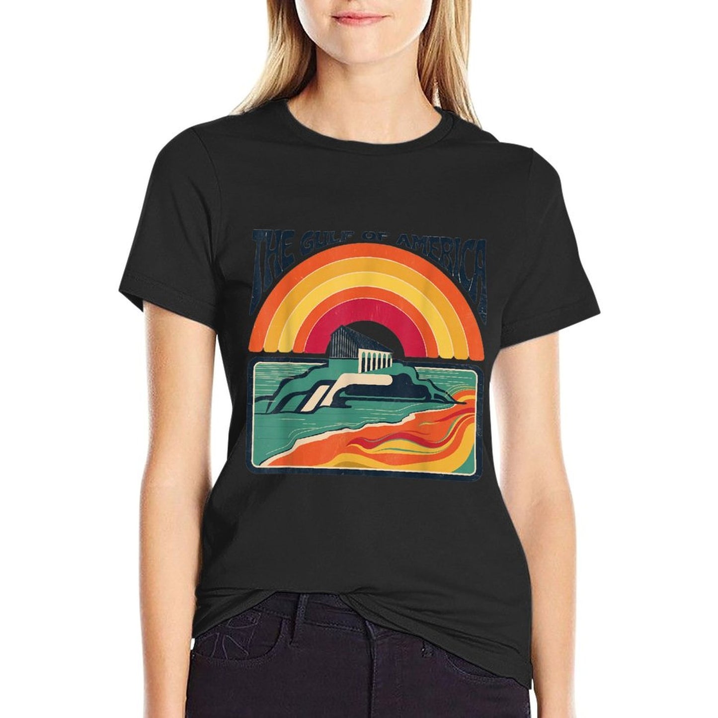 Retro Gulf Of USA America Gulf of Mexico Or America Wrinkle-resistant T-Shirt