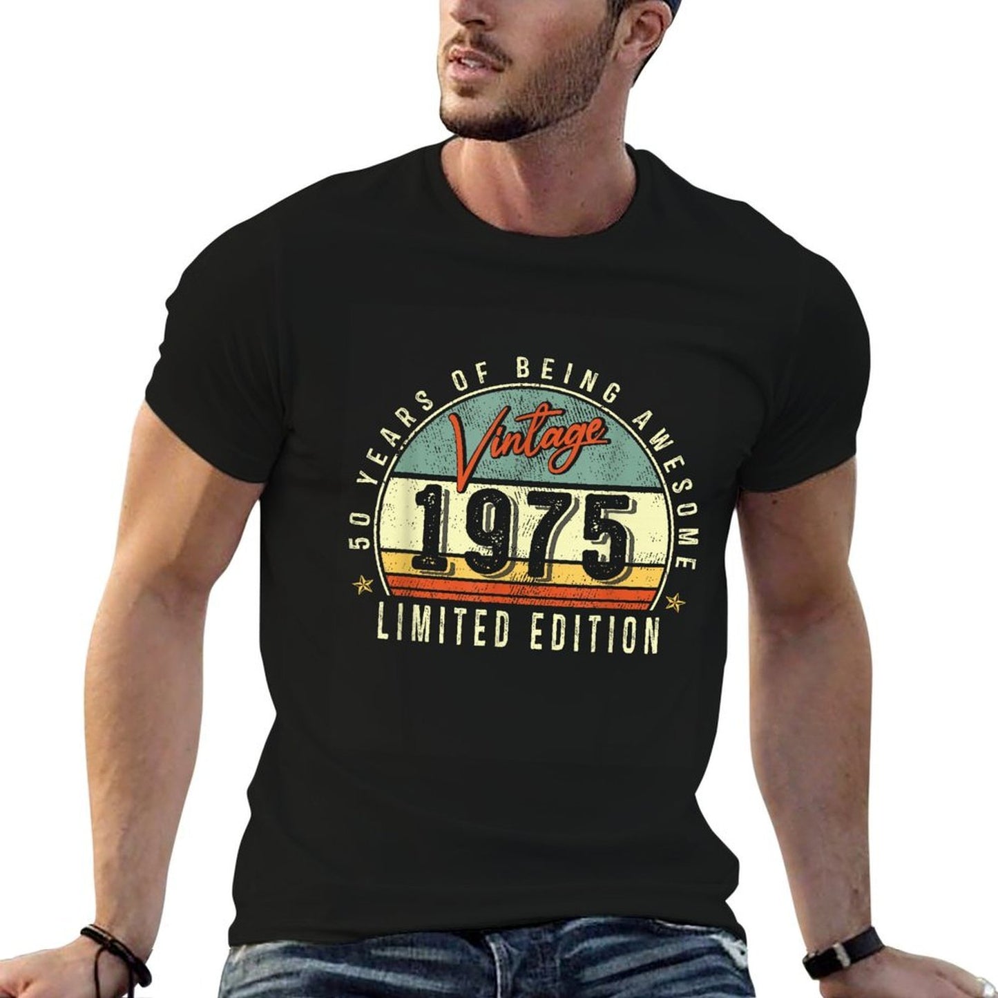 Vintage 50 Years Old Men Women Gift Funny 1975 50th Birthday Relaxed-fit T-Shirt
