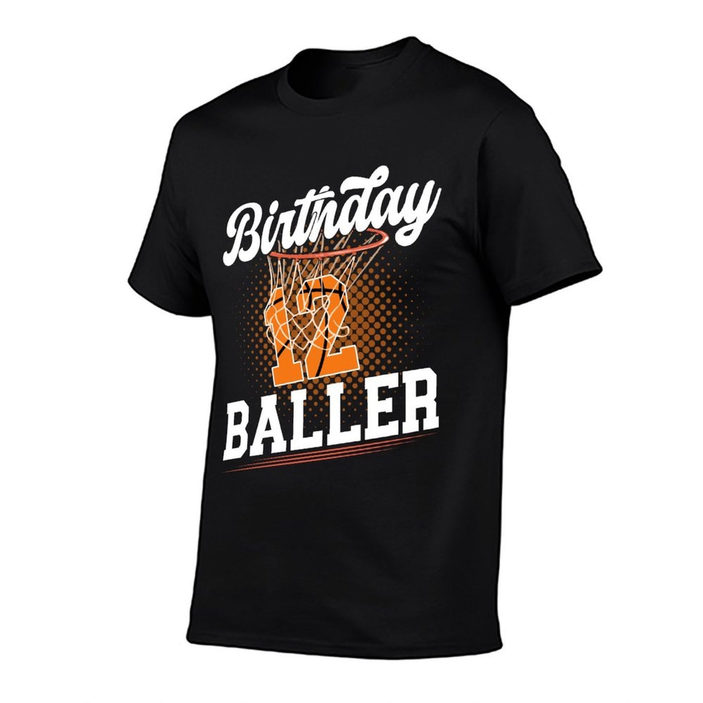 12th Basketball Birthday Twelve Year Old Basketball Player Slim-fit Cut T-Shirt