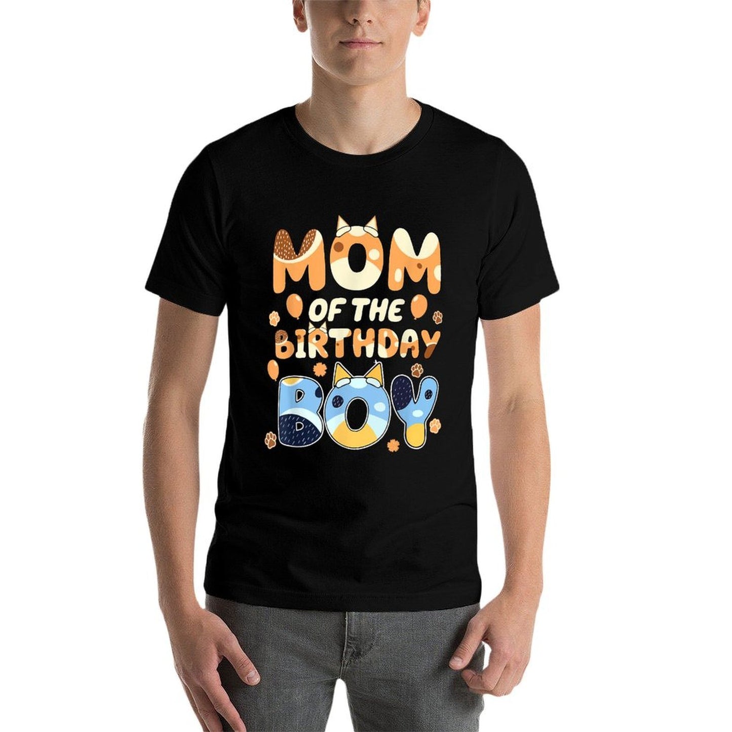 Mom Of The Birthday Boy Blue Funny Dog Mothers Day Versatile T-Shirt