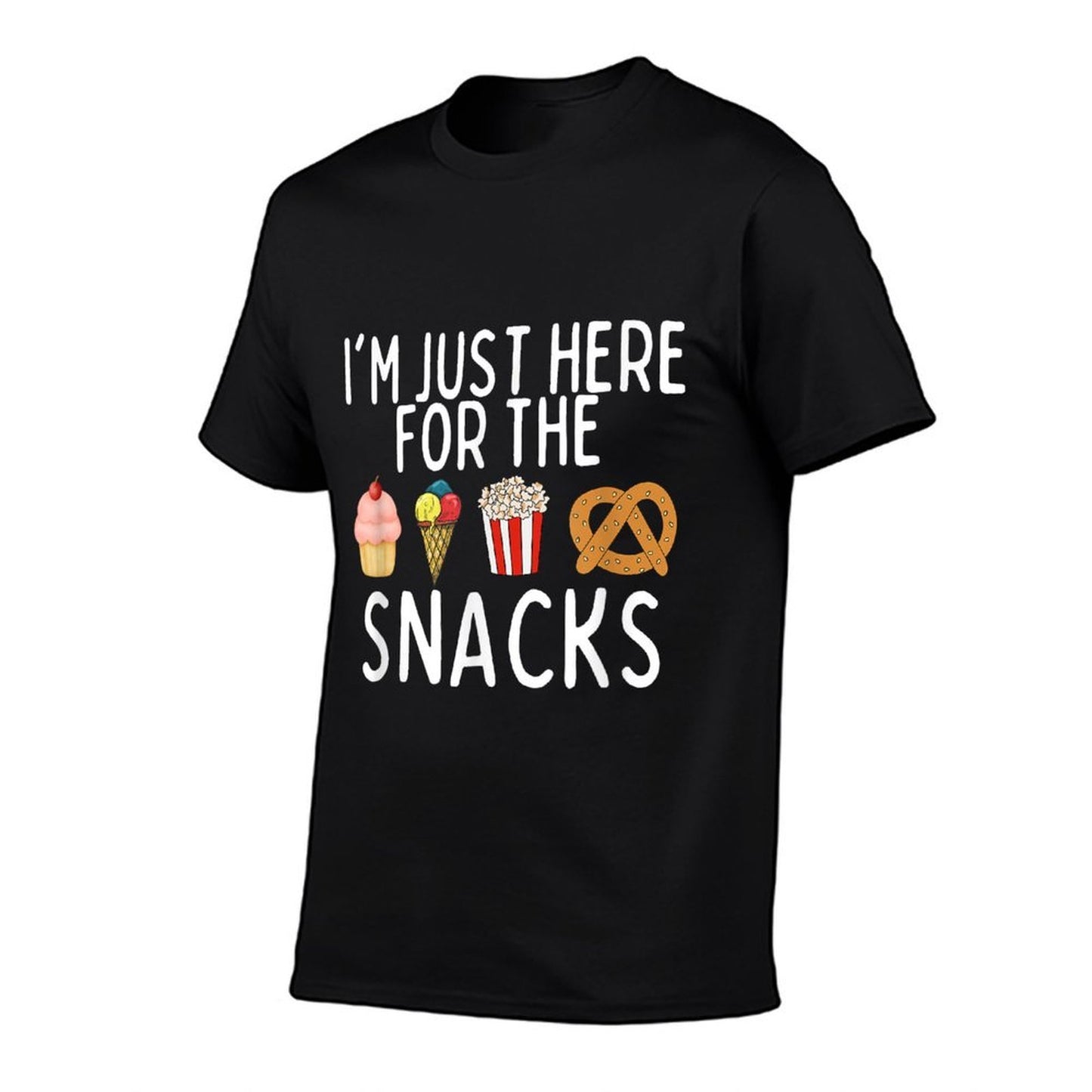 I'm Just Here For The Snacks Funny Foodie Rolled Sleeves T-Shirt