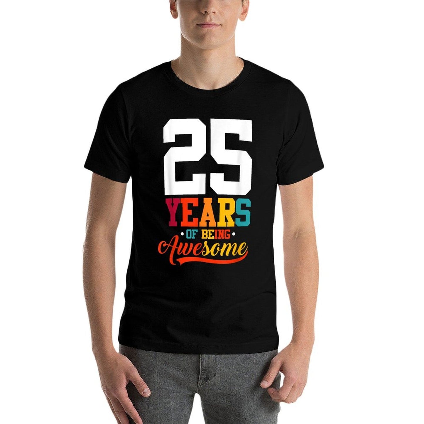 25 Years Of Being Awesome Gifts 25 Years Old 25th Birthday Heathered Texture T-Shirt