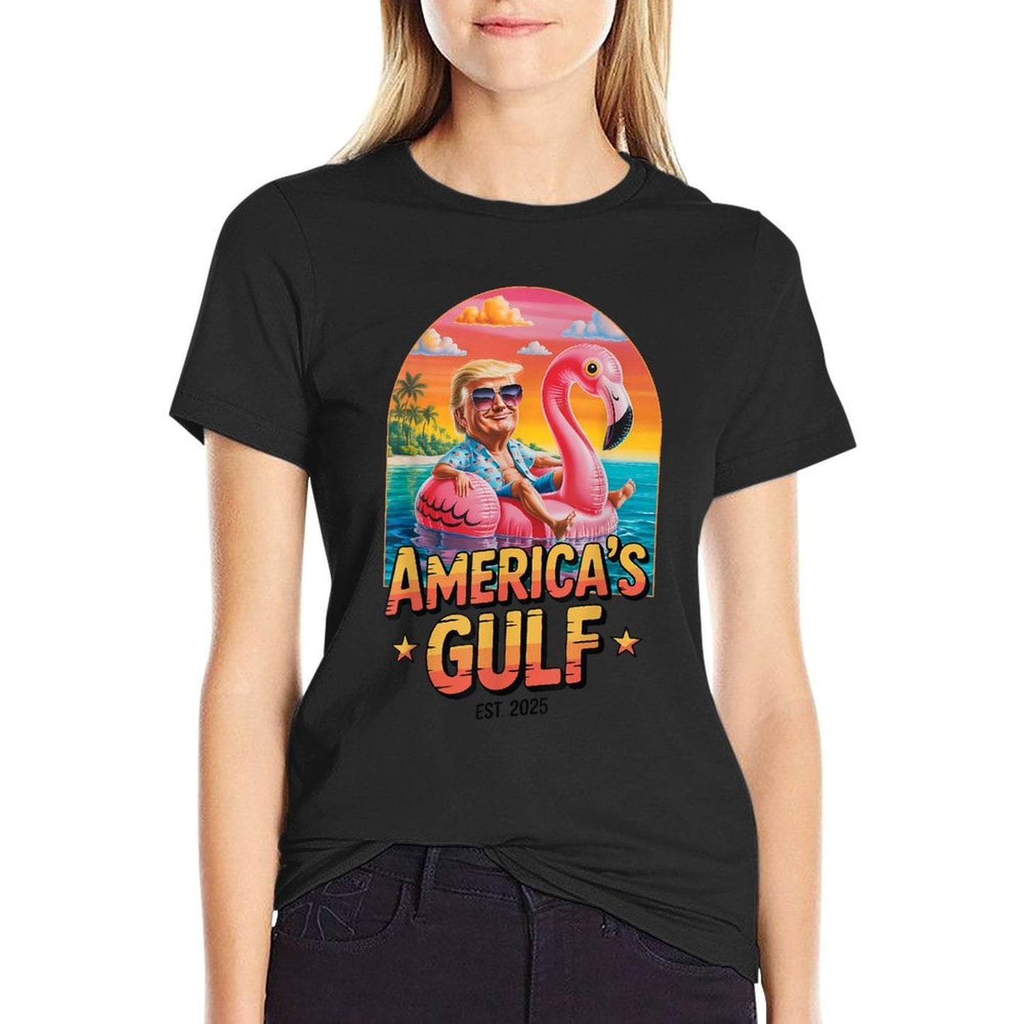 Funny Trump America's Gulf Est 2025 Trump Merchandise High-quality Stitching T-Shirt