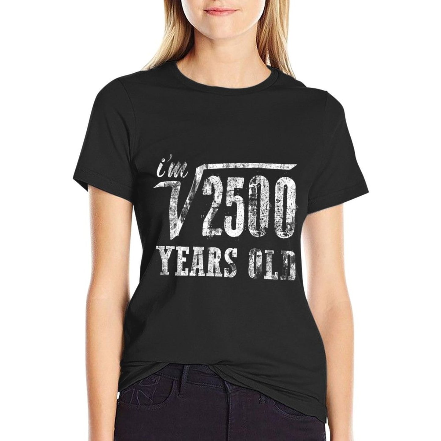 50th Birthday Square Root Of 2500 Years Old Rolled Sleeves T-Shirt