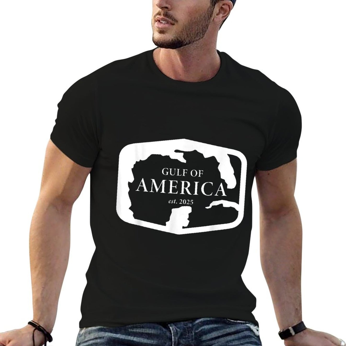 Gulf of 'Merica USA America Funny USA Flag Easy-care T-Shirt