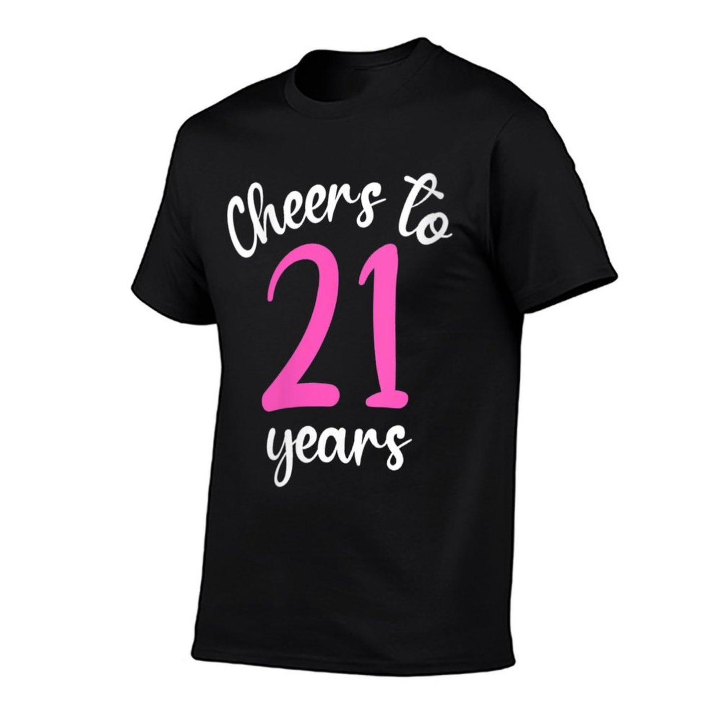 Womens 21st Birthday Cheers To 21 Years Pink 21st Birthday Moisture-wicking T-Shirt