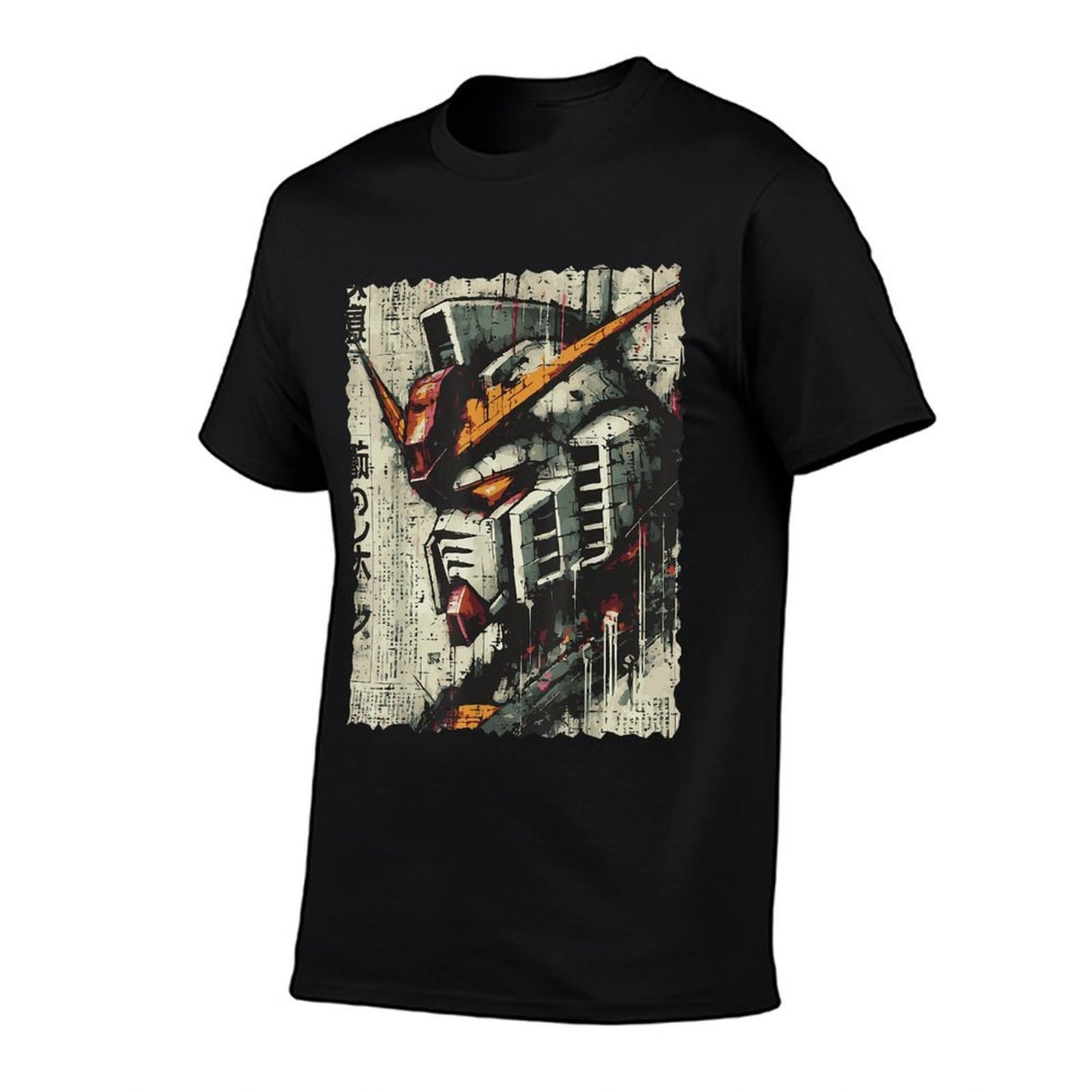 Japanese Mecha Robot Head Vintage Anime Art Men Boys Kids High-quality Stitching T-Shirt