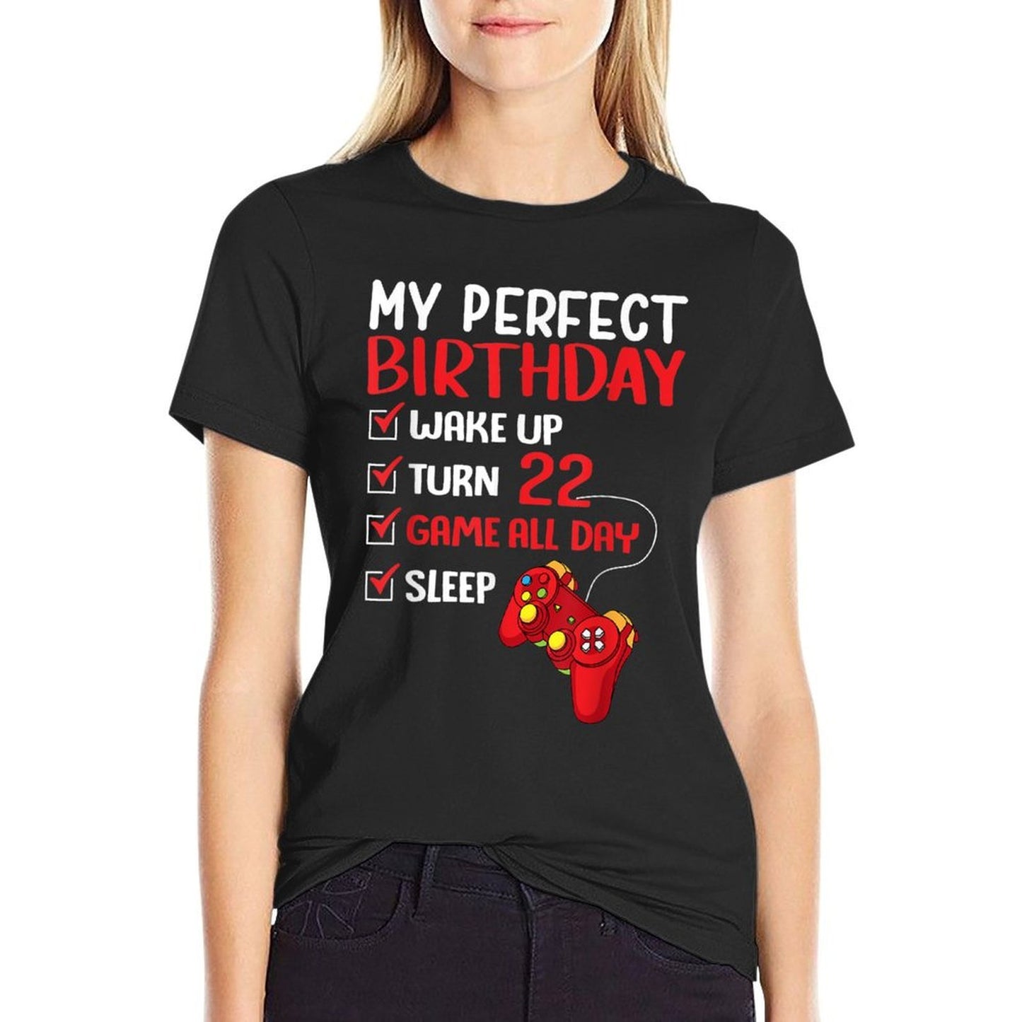22nd Perfect Birthday Gamer Gaming 22 Years Old Gift Boys Relaxed-fit T-Shirt