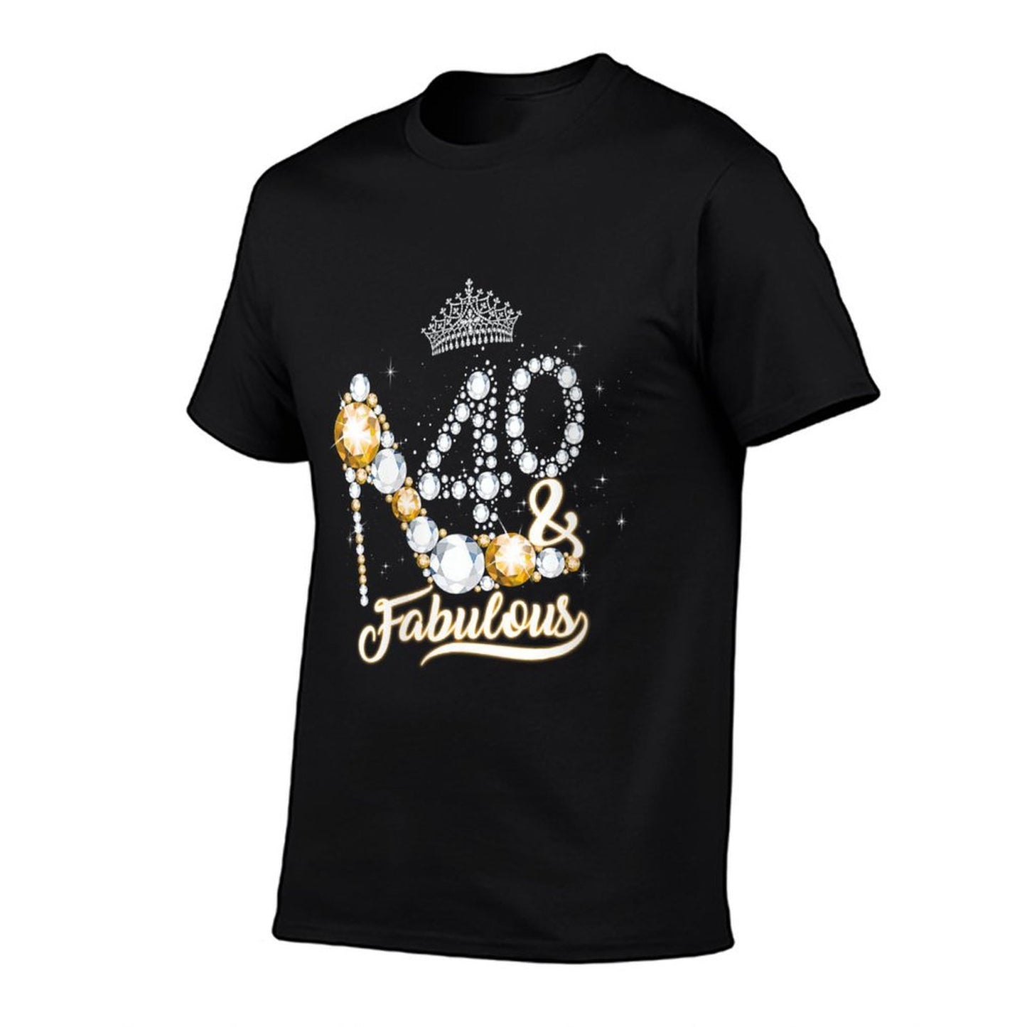 Womens 40 & Fabulous 40th Birthday Diamond Crown Gift Women Girls Lightweight T-Shirt