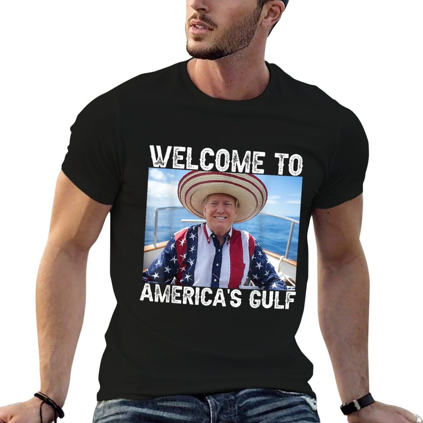 Gulf of USA America Funny USA Flag Breathable T-Shirt
