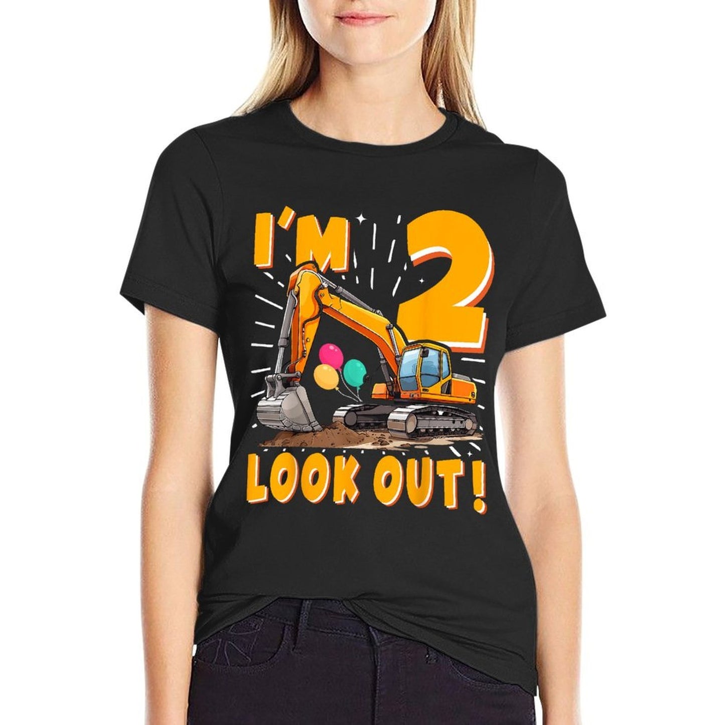 Two 2nd Birthday Boy Excavator Construction 2 Years Old Soft T-Shirt