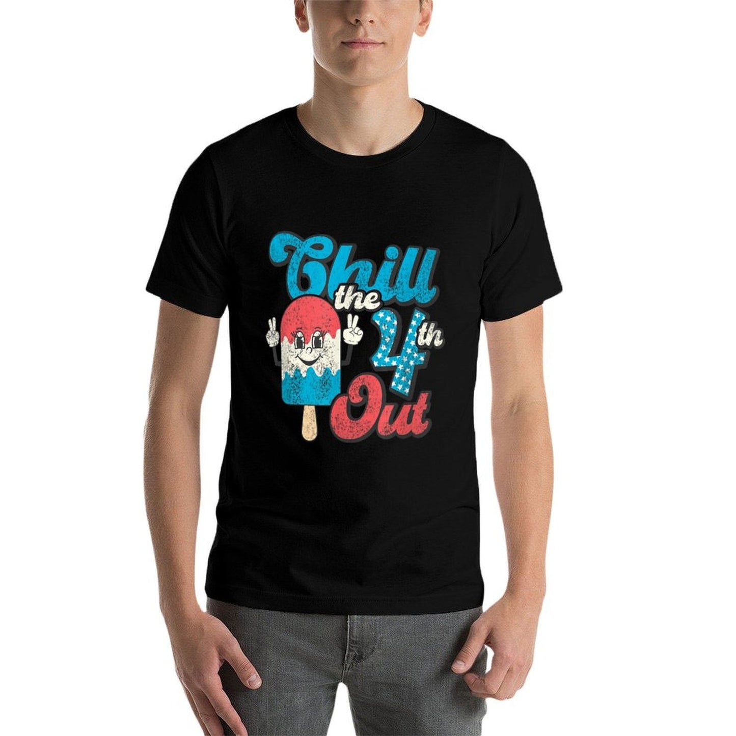 Retro Chill The Fourth Out Cute 4th of July Women Popsicle Soft T-Shirt