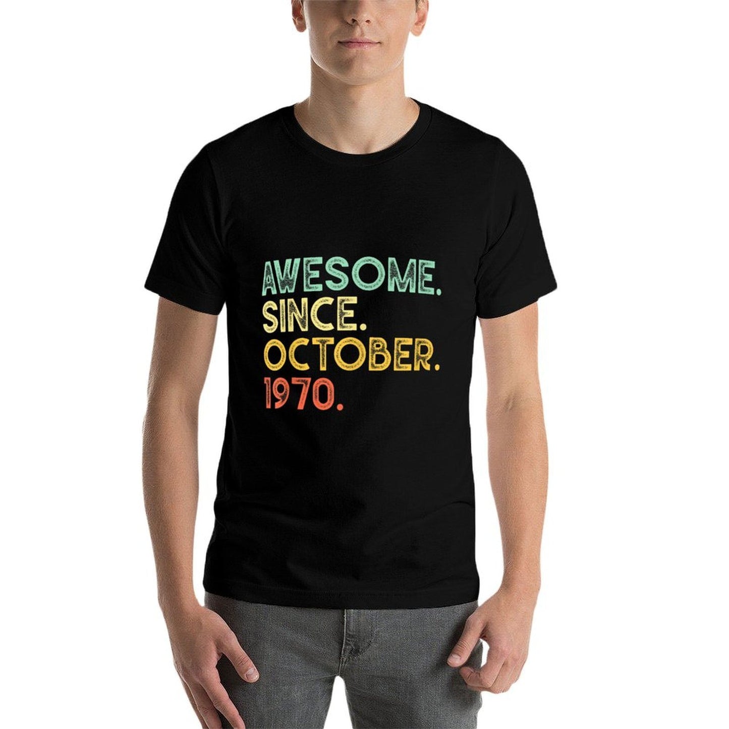 50 Years Old Awesome October 1970 50th Birthday Gift Vintage-inspired T-Shirt