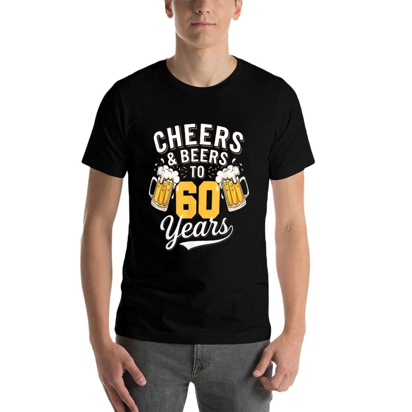 Cheer & Beer to 60 Years 60th Birthday Beer Drinking Party Cotton T-Shirt