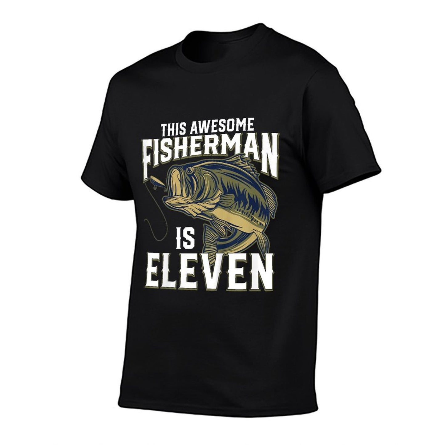 Kids 11 Year Old Fishing Birthday Party Fisherman 11th Gift Boy Fade-proof Color T-Shirt