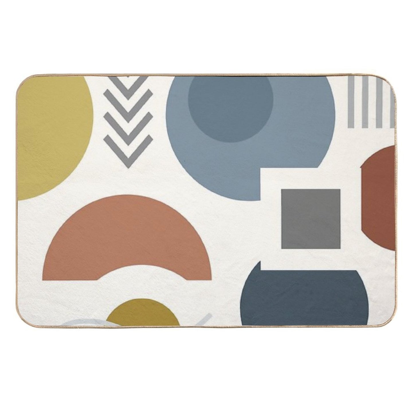 Mid Century Modern Geometric #redbubble #stickers #posters #artprint Eco-Friendly Bath Mat