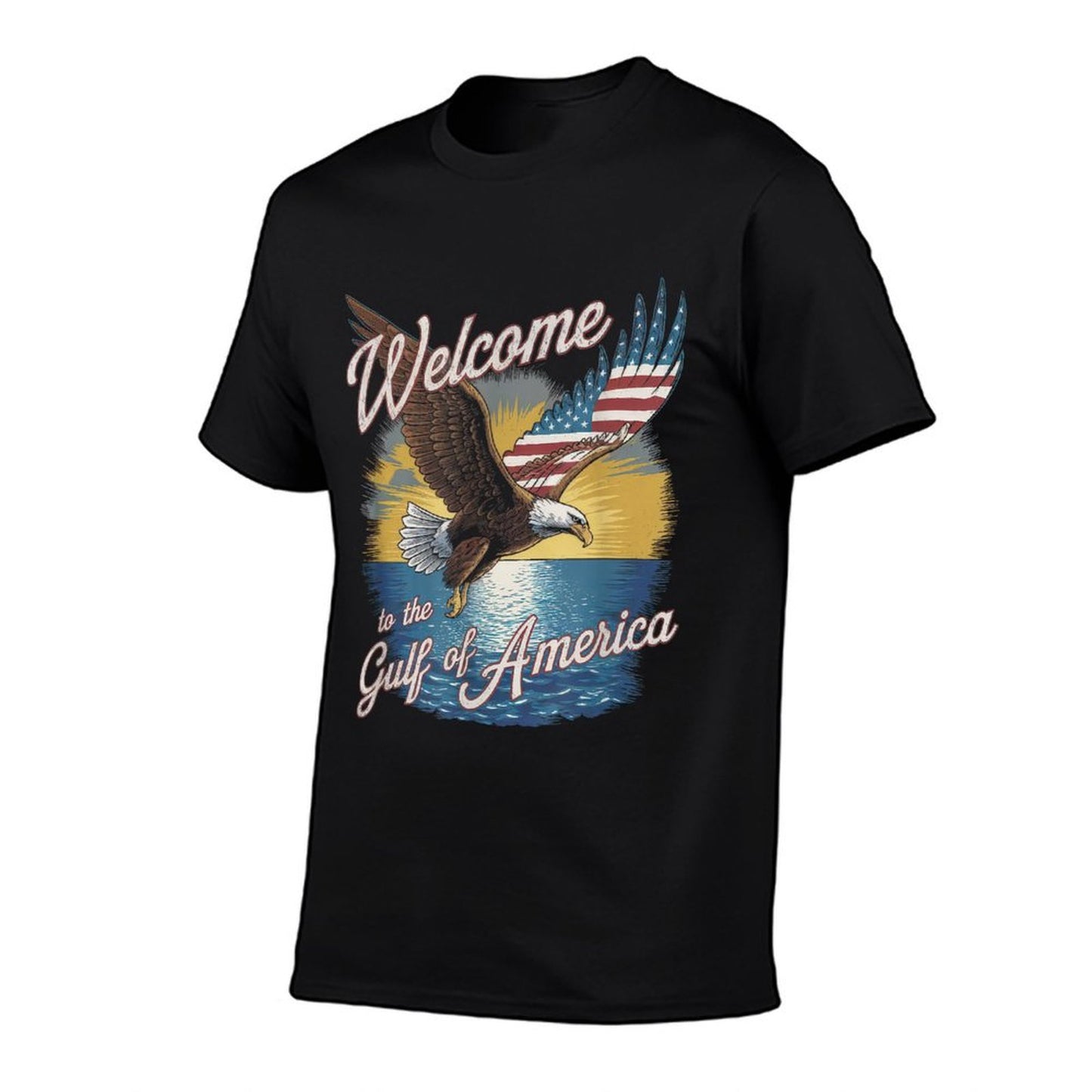 Gulf Of USA America Gift Men Women Flag Beach Heathered Texture T-Shirt