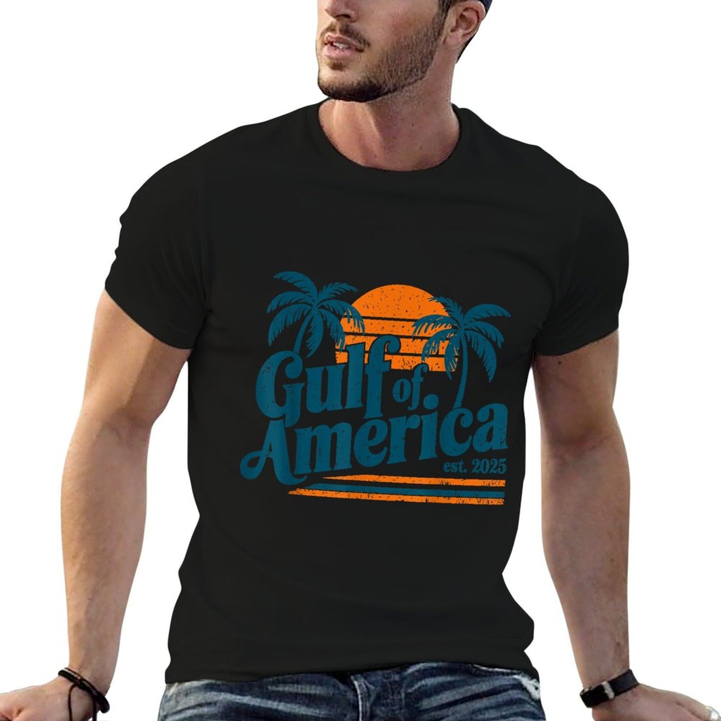 Retro Vintage Gulf Of US America 2025 American Gifts Stretchy T-Shirt