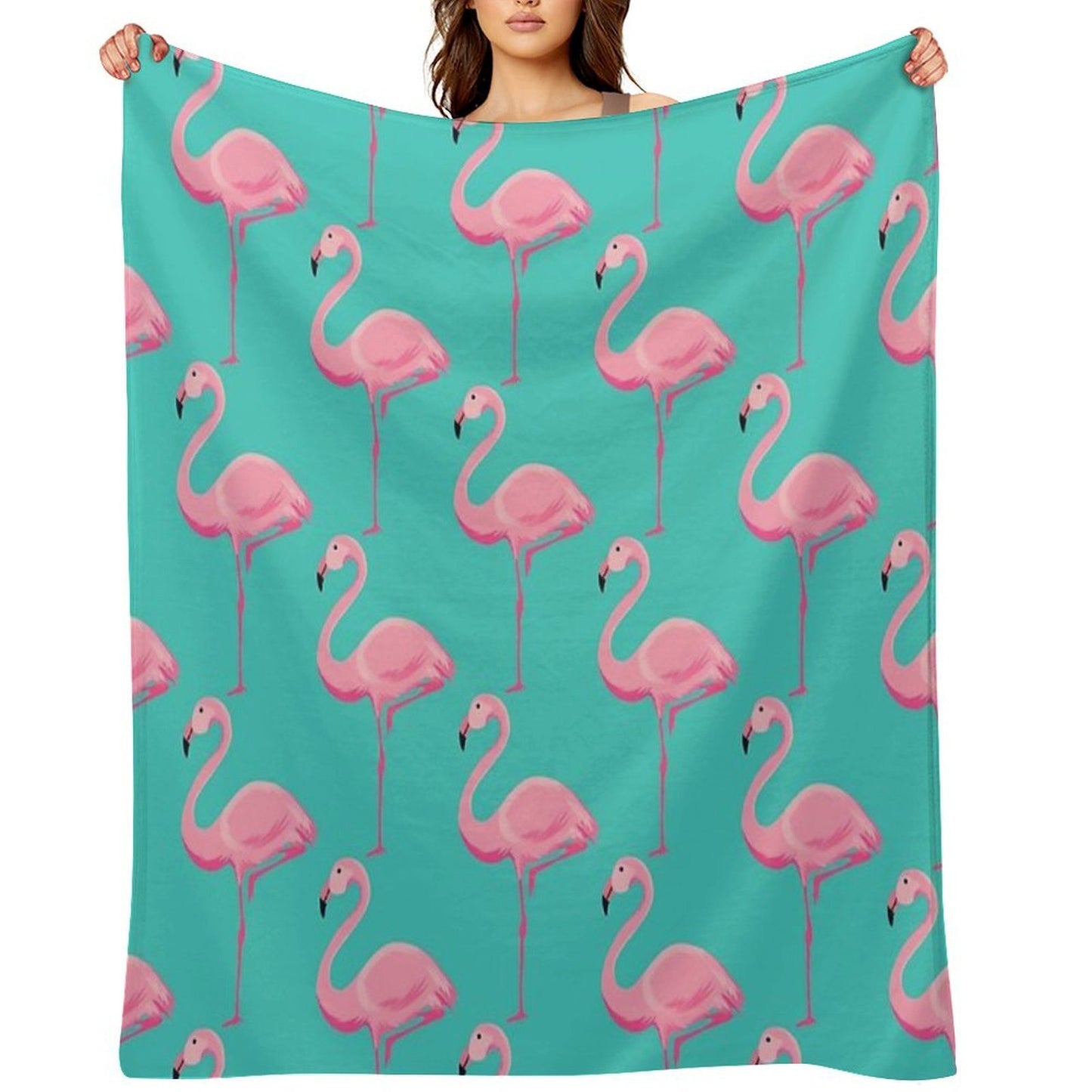 Flamingo Wrinkle-free Throw Blanket