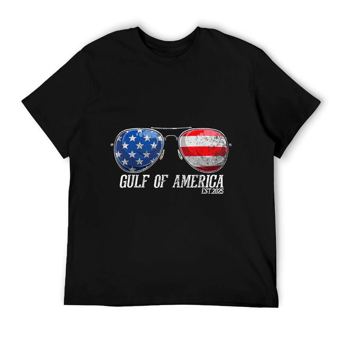 Gulf of US America Est 2025 US Flag Sunglasses Easy-care T-Shirt