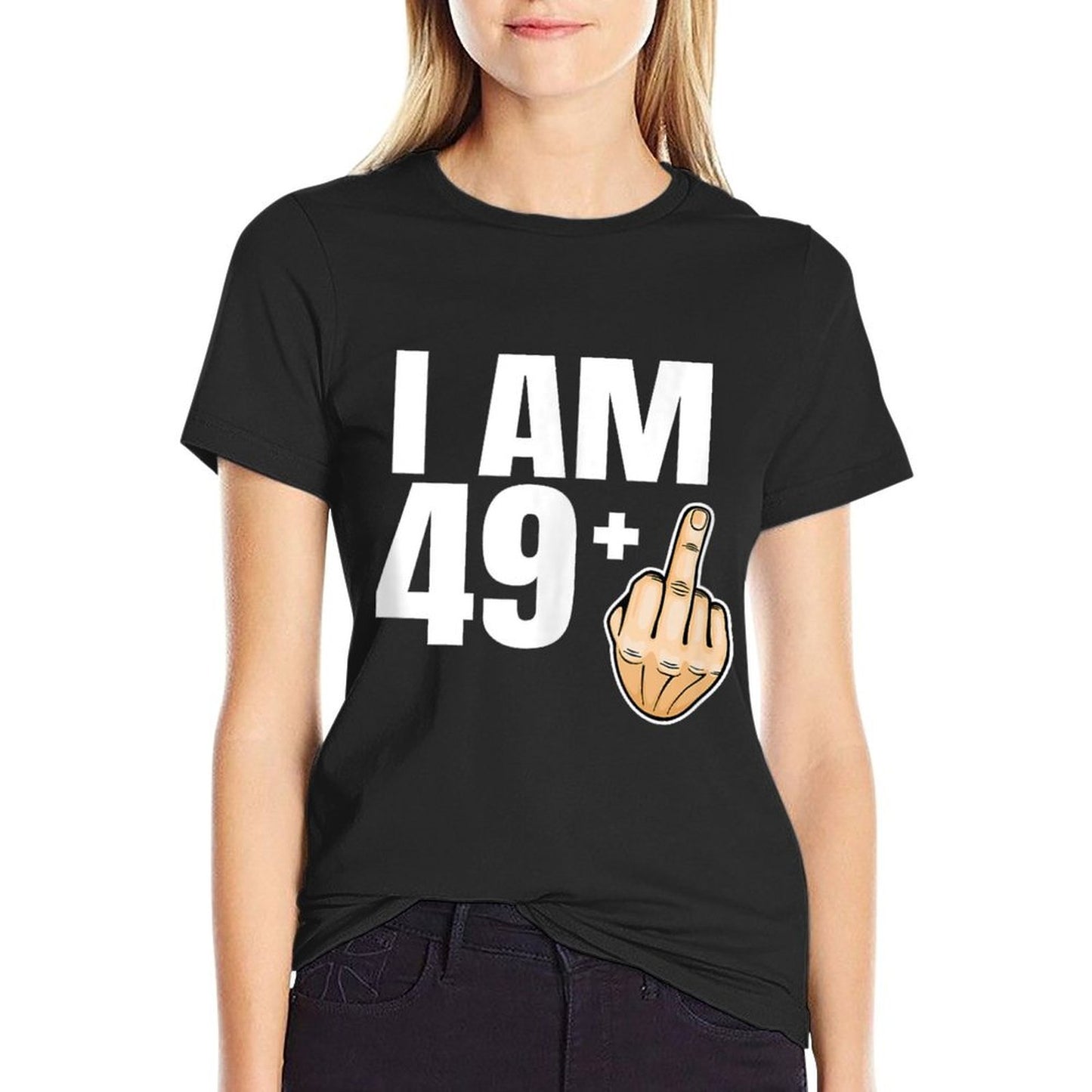 Funny 50th Birthday Middle Finger Gag Gift Summer-ready Fabric T-Shirt