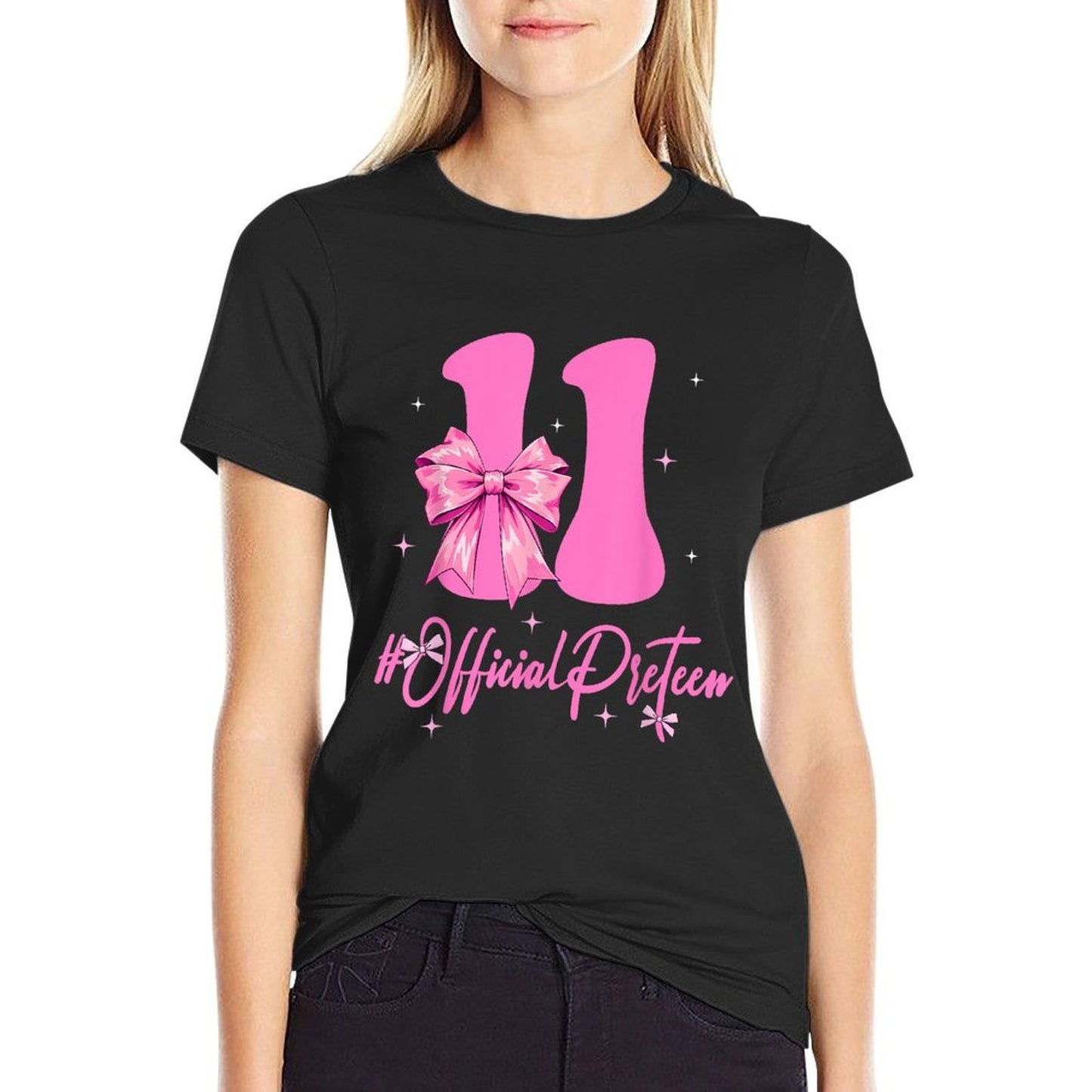 11 Year Old Official Pre-teen 11th Birthday Coquette Girl Cotton T-Shirt