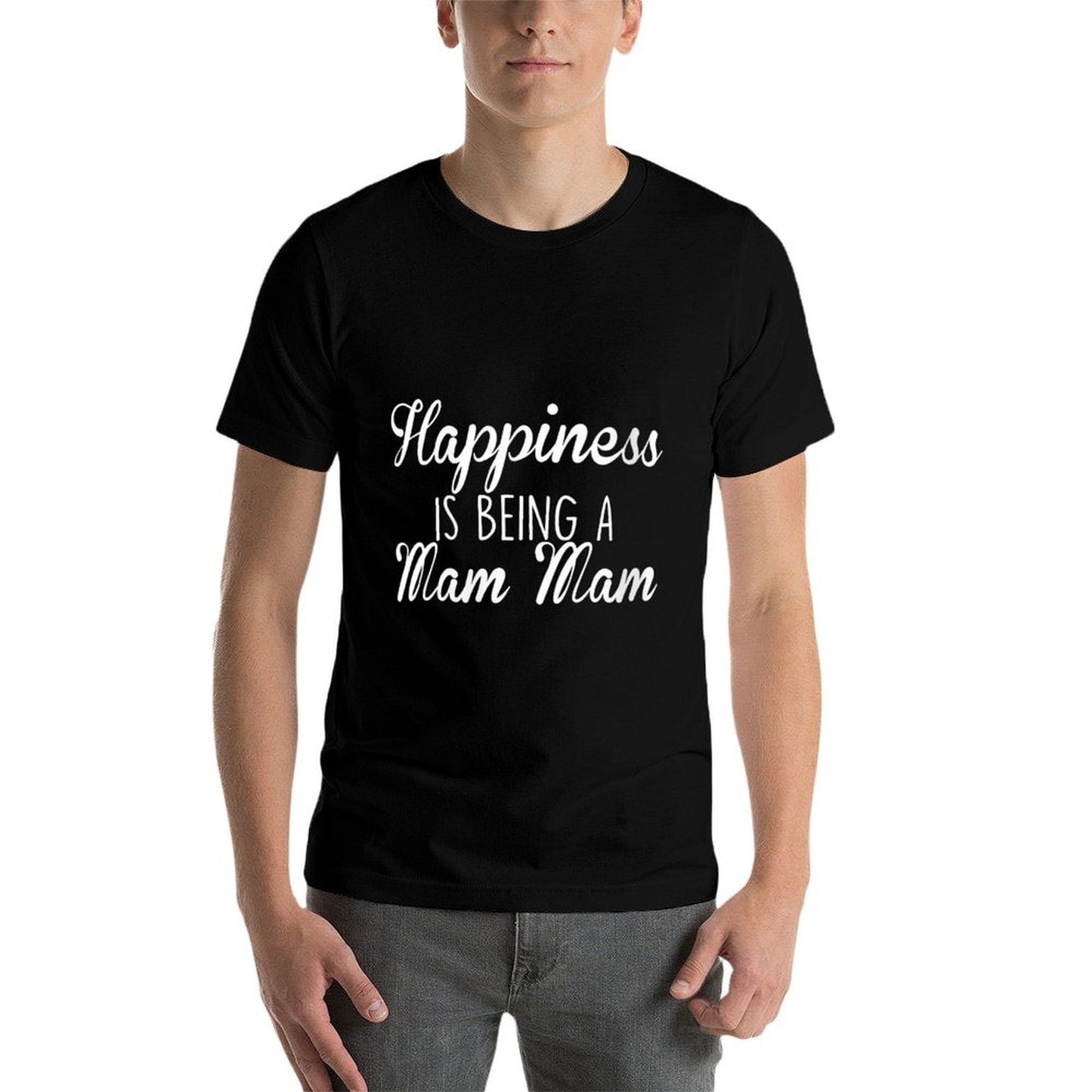 Womens Mam Mam Gift Happiness Heathered Texture T-Shirt