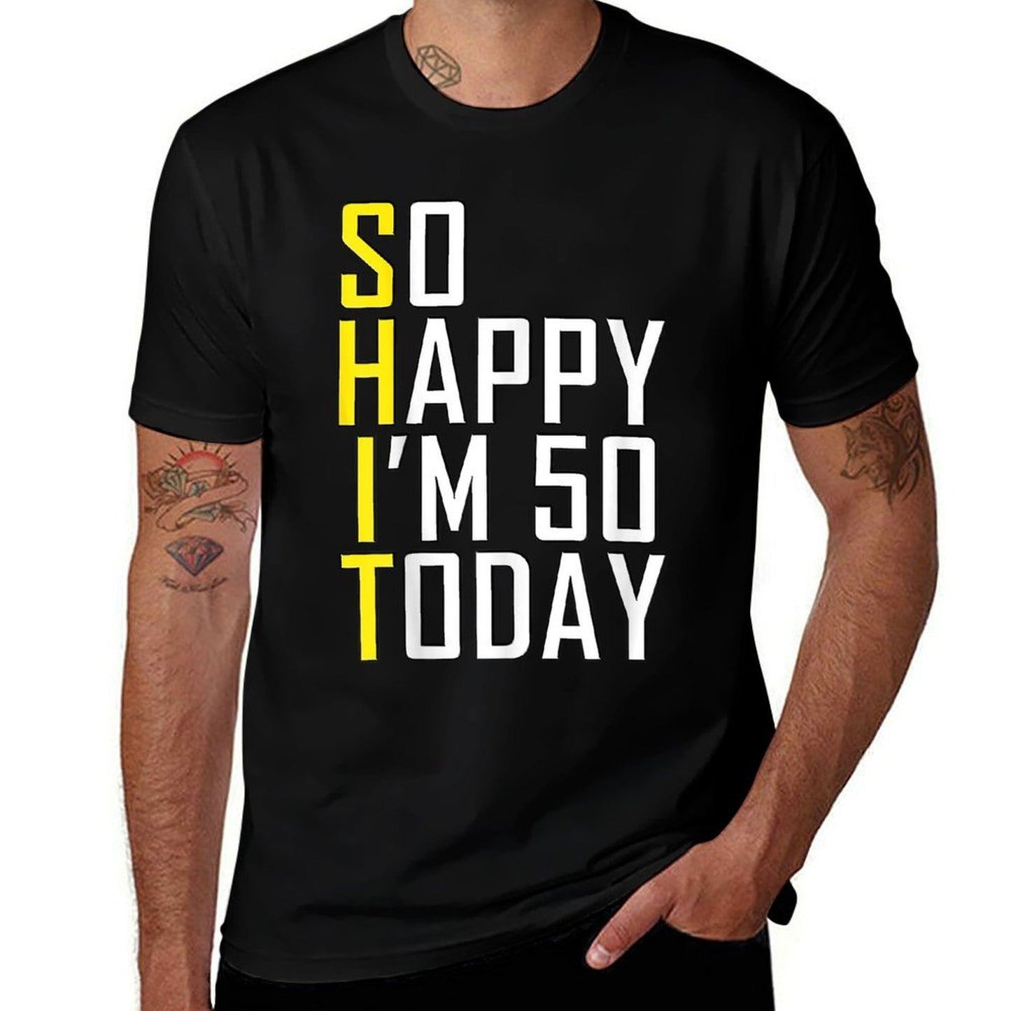 So Happy I'm 50 Years Old Born In 1971 Funny 50th Birthday Moisture-wicking T-Shirt