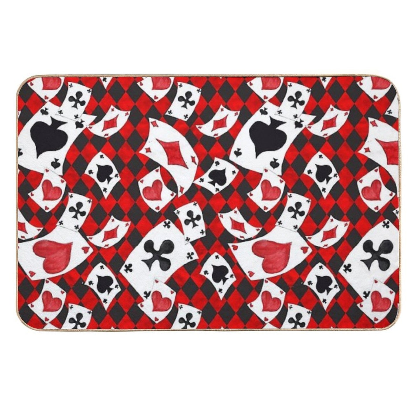 Whimsical Wonderland Flying Cards Anti-Trip Bath Mat