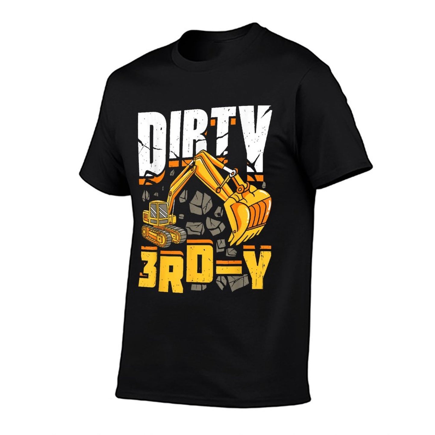 Construction 3rd Birthday Boy Dirty 3rd-Y Excavator Funny Eco-friendly Material T-Shirt