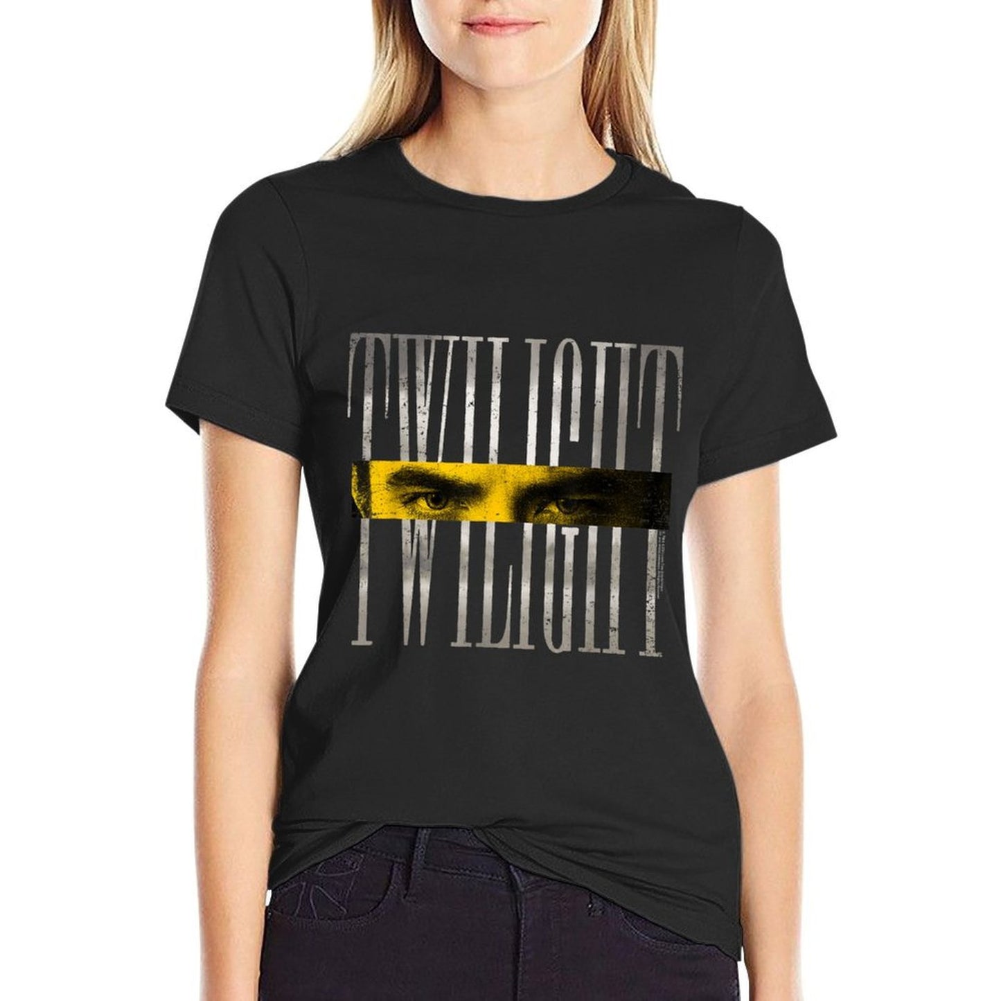 Twilight Saga Edward's Eyes with Retro Logo Movie Odor-resistant T-Shirt