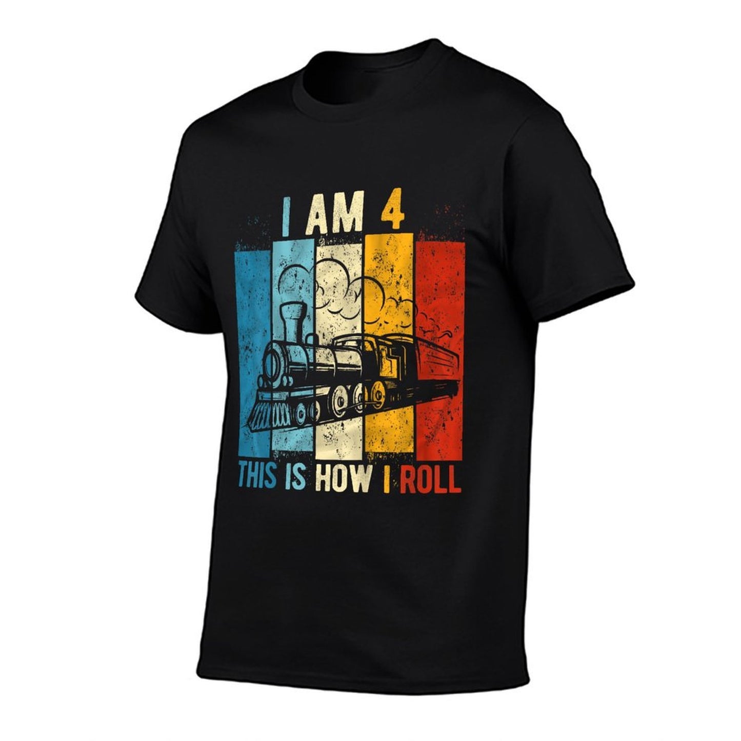 4th Birthday Boy Train 4 Year Old Birthday Soft T-Shirt