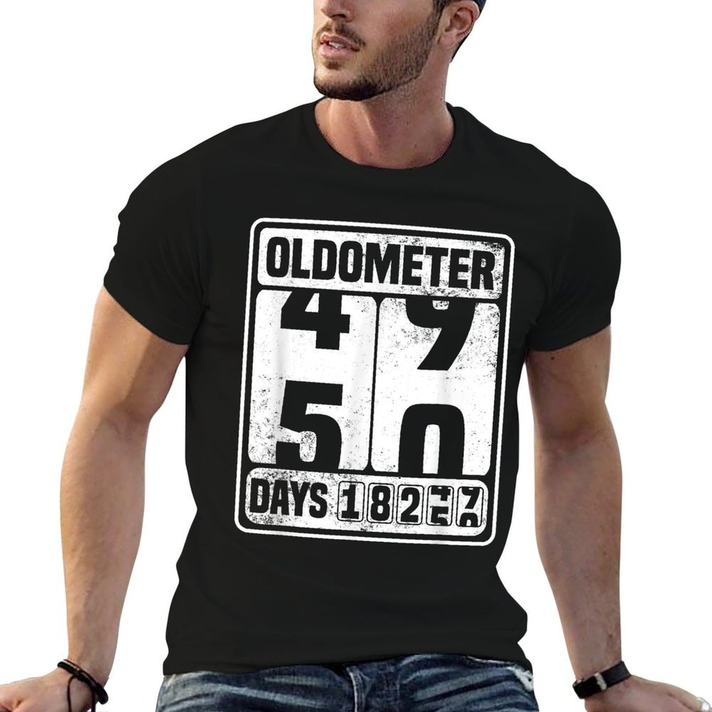 50 Oldometer 50, 50 Oldometer 50th Birthday Oldometer Easy-care T-Shirt