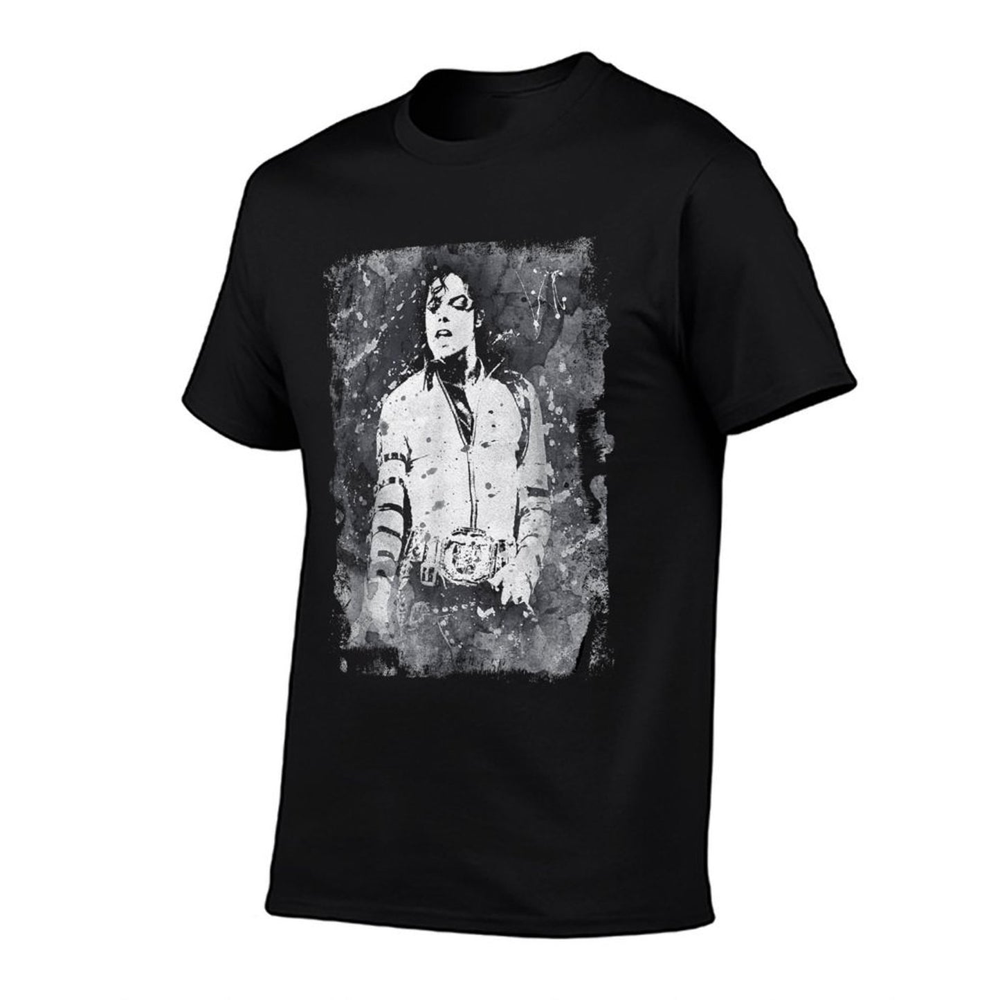 Michael Jackson Bad World Tour 1988 Black And White Splatter Summer-ready Fabric T-Shirt