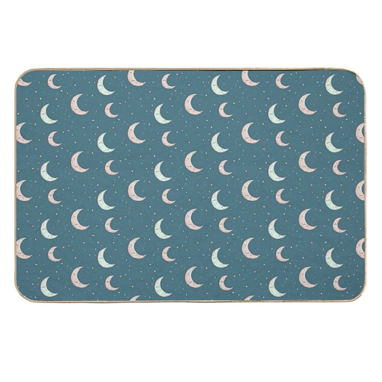 Teal Moon Fade-Resistant Bath Mat