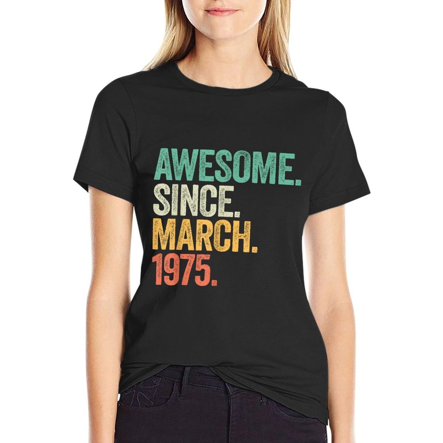 50 Year Old Gifts Awesome Since March 1975 50th Birthday Men Moisture-wicking T-Shirt