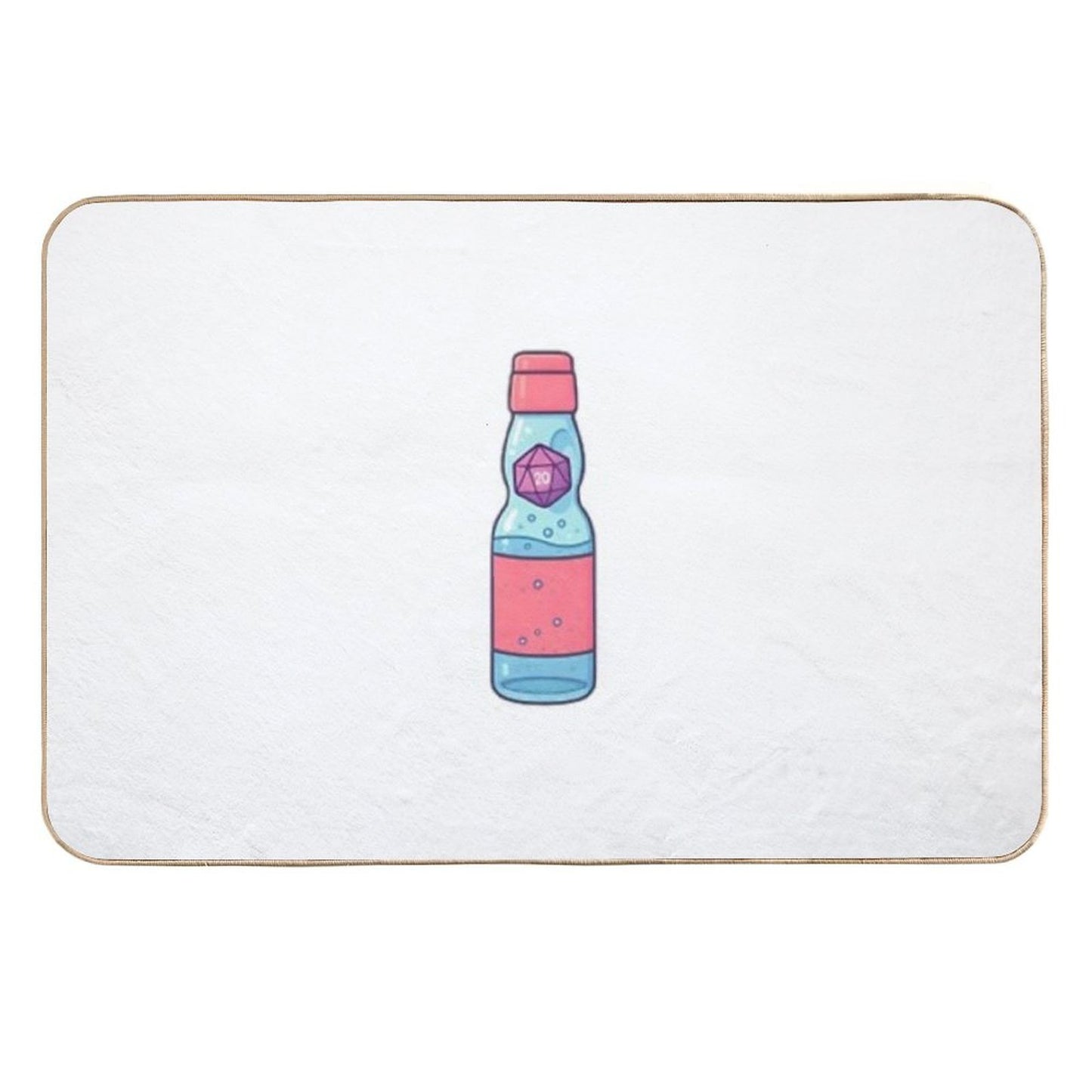 Kawaii D20 Ramune Marble Soda Cute Nerdy TTRPG Drink Repositionable Bath Mat