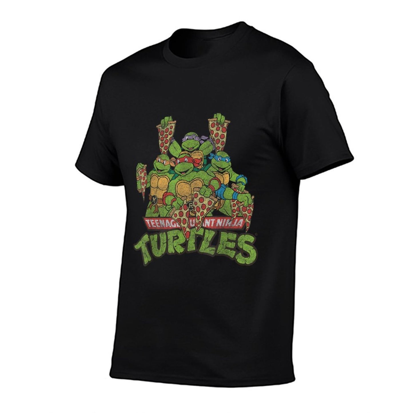 Teenage Mutant Ninja Turtles Multiple Smiles Slices Oversized Silhouette T-Shirt