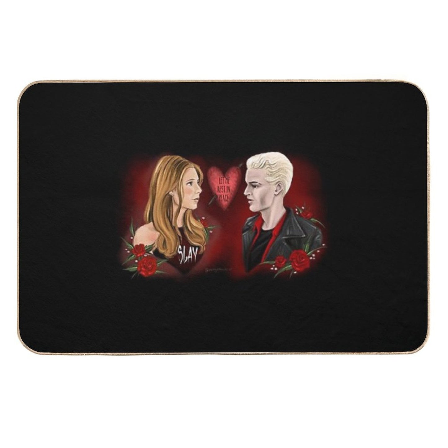 Let Me Rest In Peace (Black Background) Easy To Clean Bath Mat