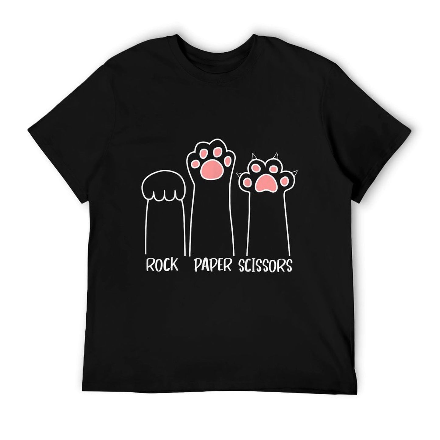Introvert Cat Animal Rescue Pet Lover Apparel Rock Paper Scissors Hand Game Cute Paw Funny Cat Durable T-Shirt