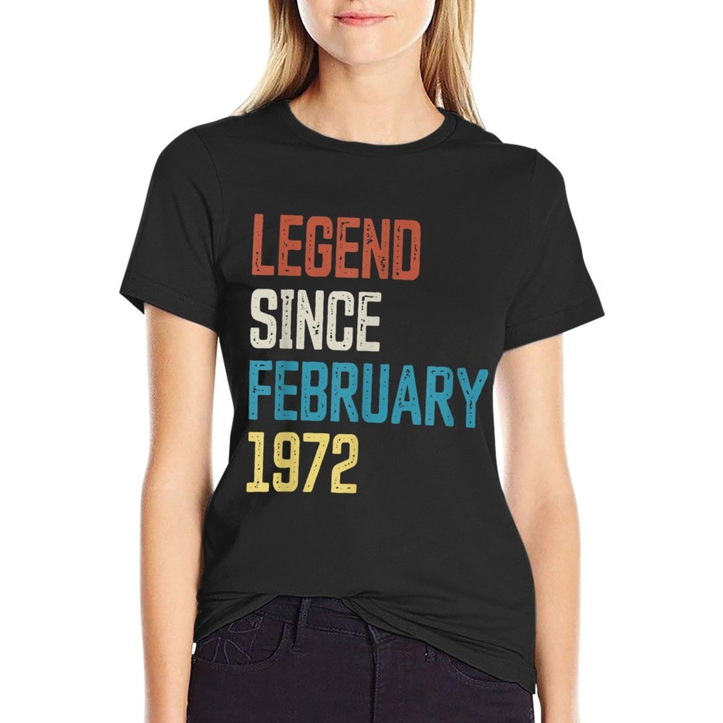 50th Birthday Vintage Born in February 1972 Birthday Graphic-printed T-Shirt