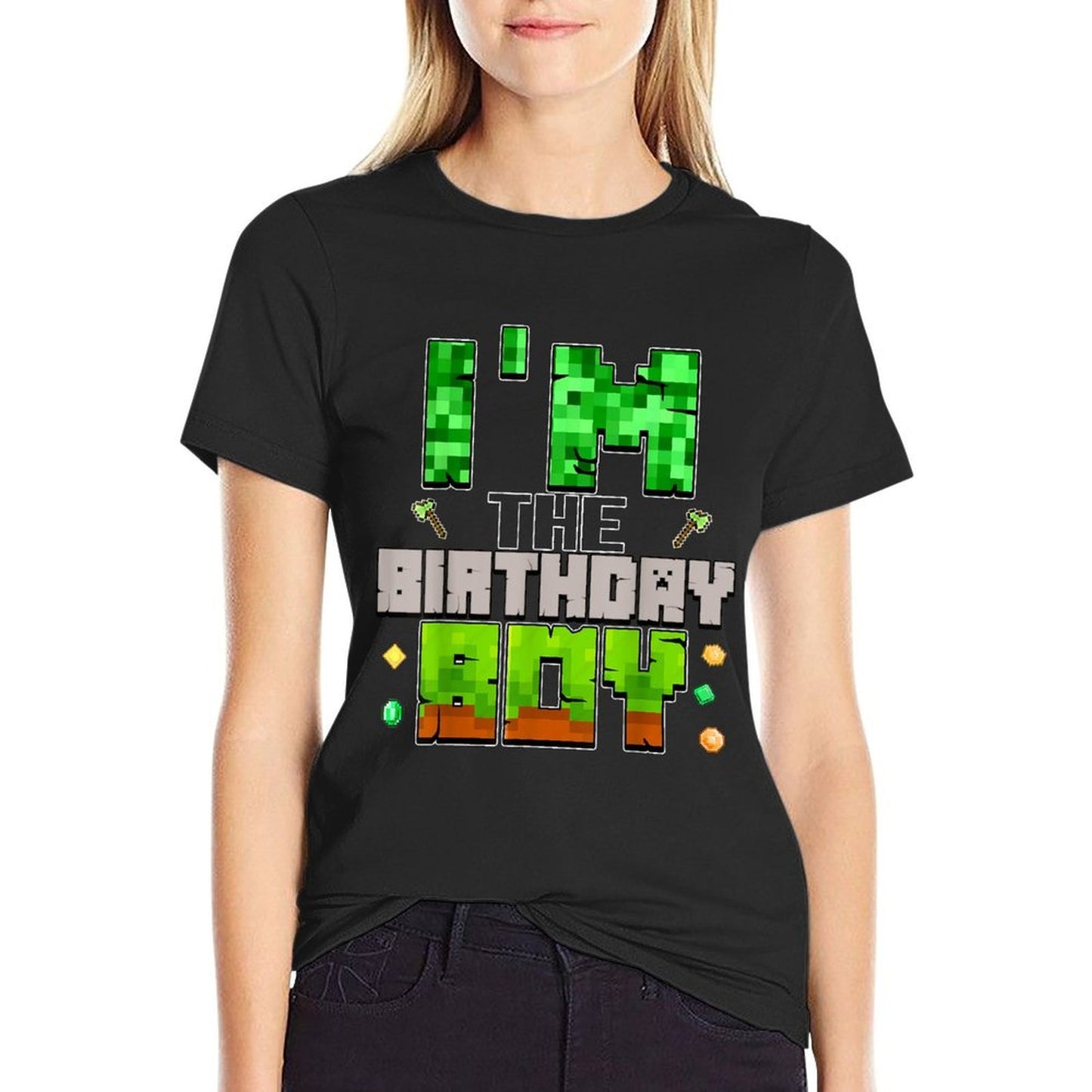 I'm The Birthday Boy Party Video Gamer Pixel Number Eco-friendly Material T-Shirt