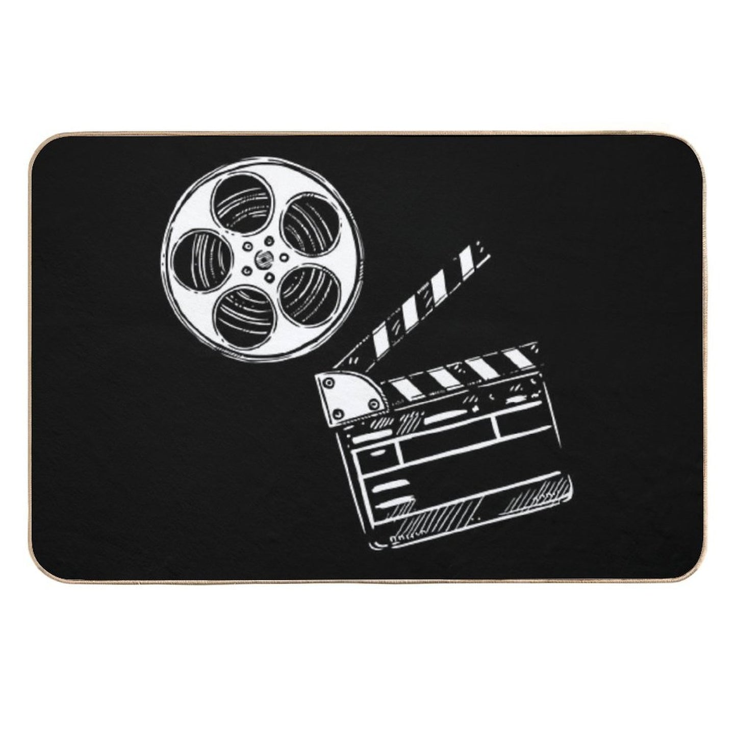 Movies, Film And Clapperboard Versatile Bath Mat